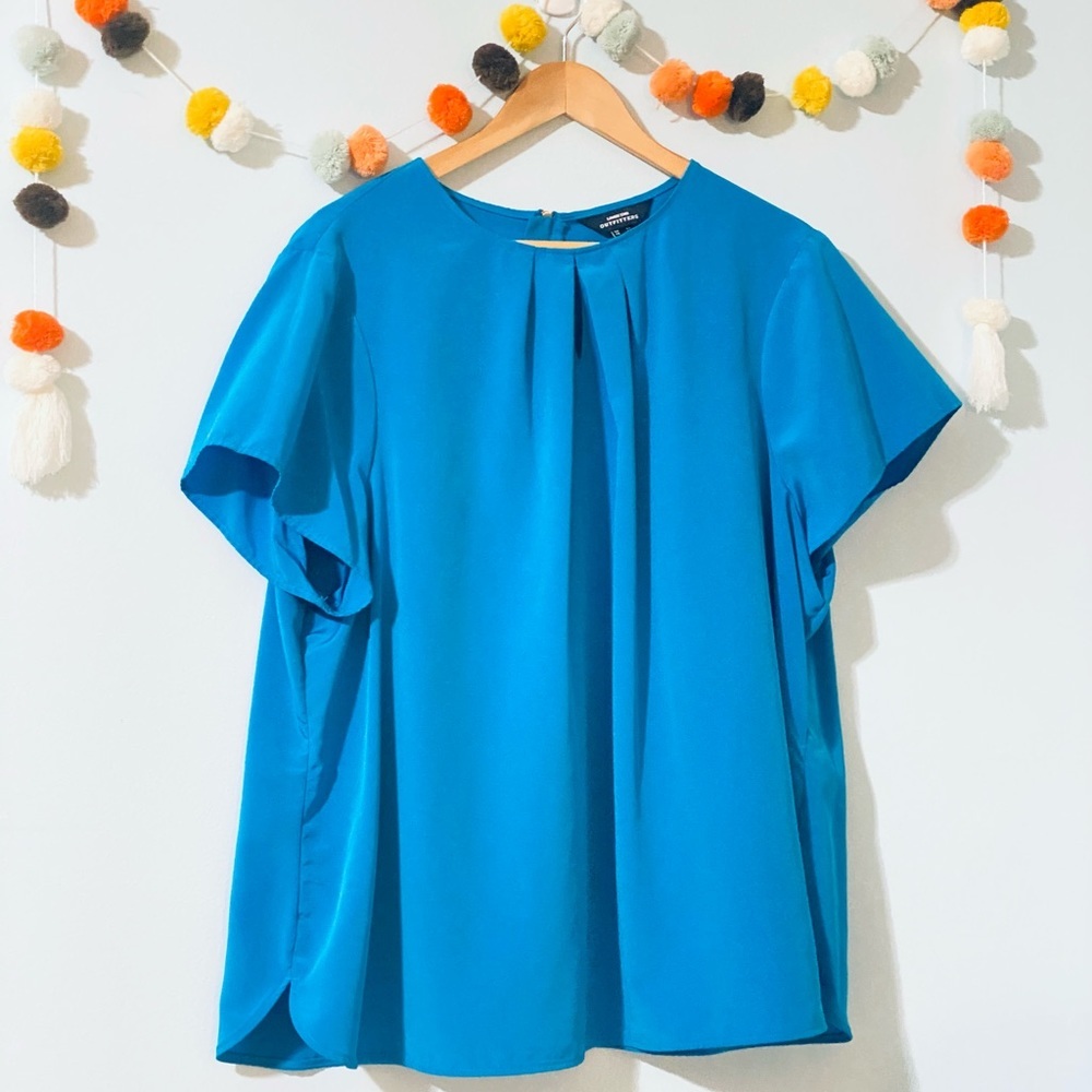 Lands’ End Women's Plus Size Short Sleeve Keyhole Blouse